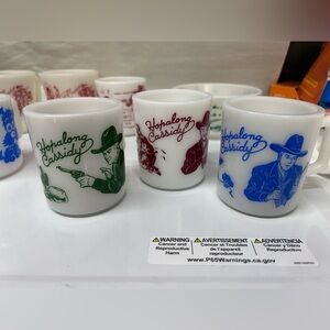 Hopalong Cassidy Vintage Mugs & Anchor Hocking kids bowls & cups.